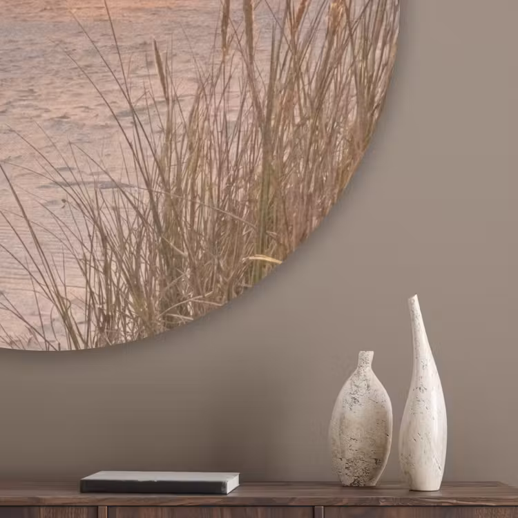 Zonsondergang - Duinen - Zee Akoestische PET Vilt - Rond klein -sfeer5_closeup
