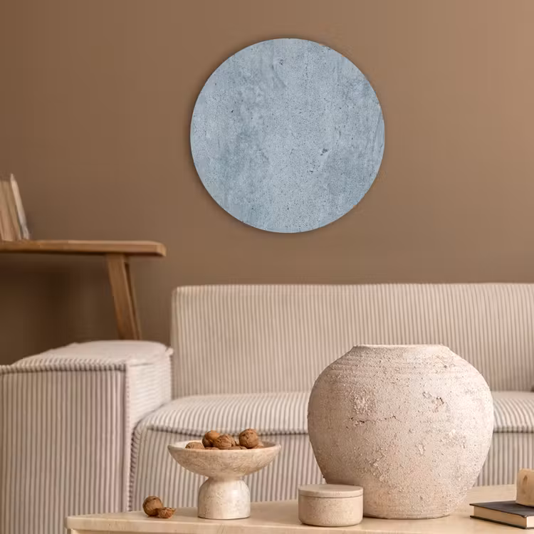 Oppervlak - Ruw - Abstract - Modern - Grijs Akoestische PET Vilt - Rond klein -sfeer1