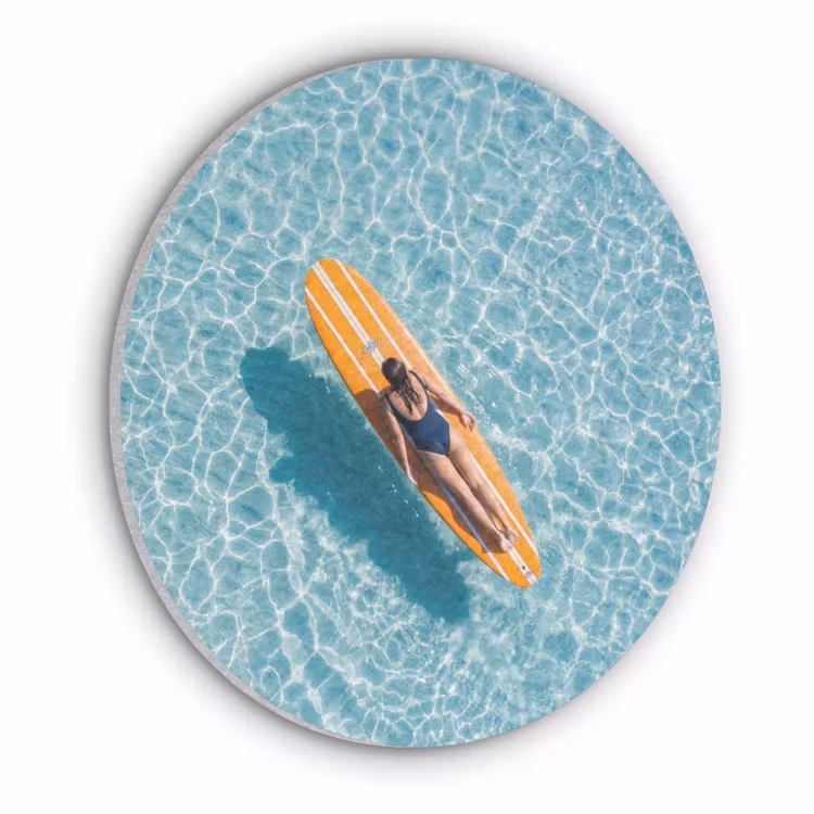 Surfboard - Water - Badpak - Oranje Akoestische PET Vilt - Rond klein -3d