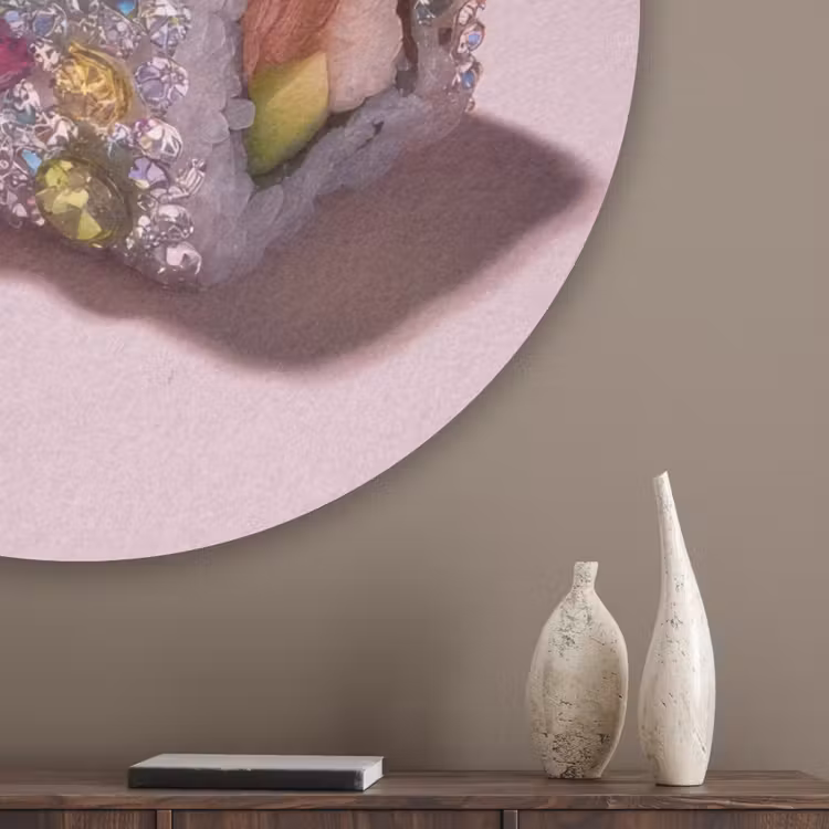 Sushi - Rolletjes - Steentjes - Kleurrijk Akoestische PET Vilt - Rond klein -sfeer5_closeup