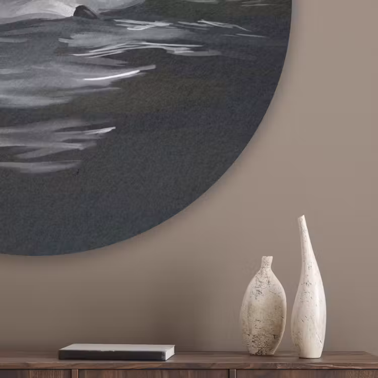 Zwaan - Water - Natuur - Realistisch - Wit Akoestische PET Vilt - Rond klein -sfeer5_closeup