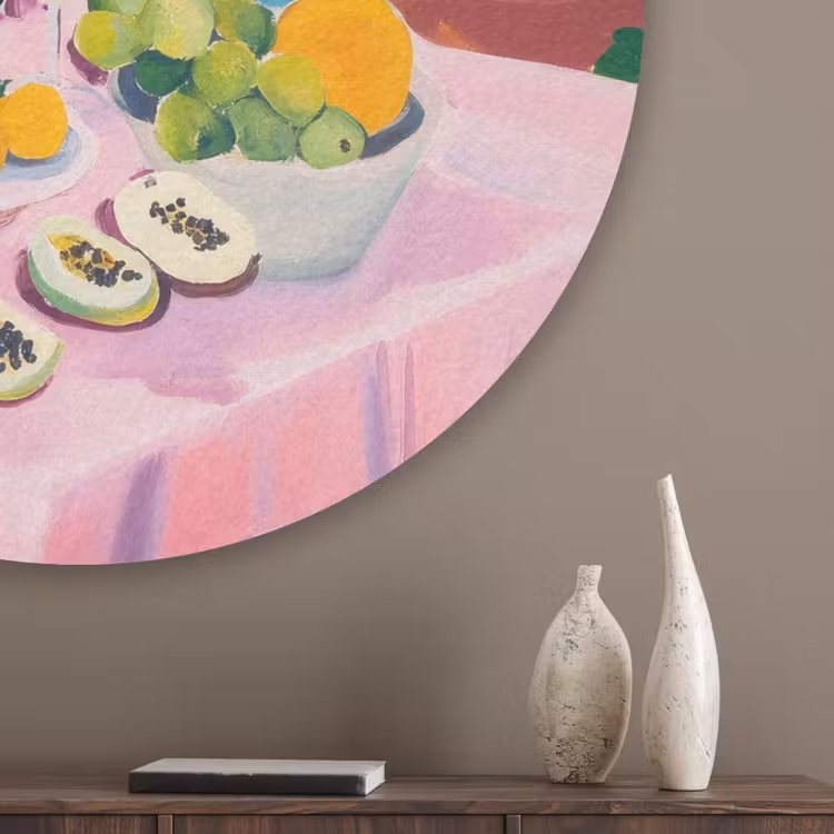 Tafel - Wijn - Fruit Akoestische PET Vilt - Rond klein -sfeer5_closeup