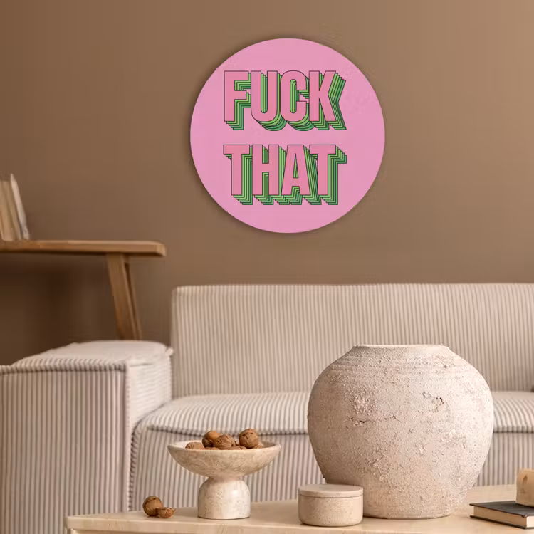 Tekst - Bold - Roze Akoestische PET Vilt - Rond klein -sfeer1