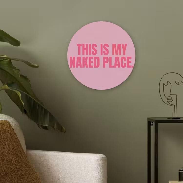Tekst - Modern - Roze Akoestische PET Vilt - Rond klein -sfeer2