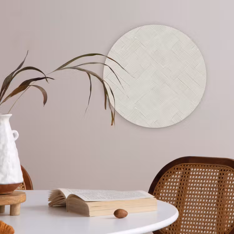 Textuur - Abstract - Beige Akoestische PET Vilt - Rond klein 838 -sfeer3