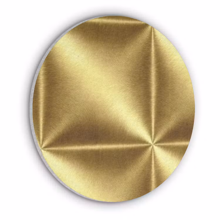 Textuur - Geborsteld Goud - Industrieel - Metallic Akoestische PET Vilt - Rond klein 838 -3d