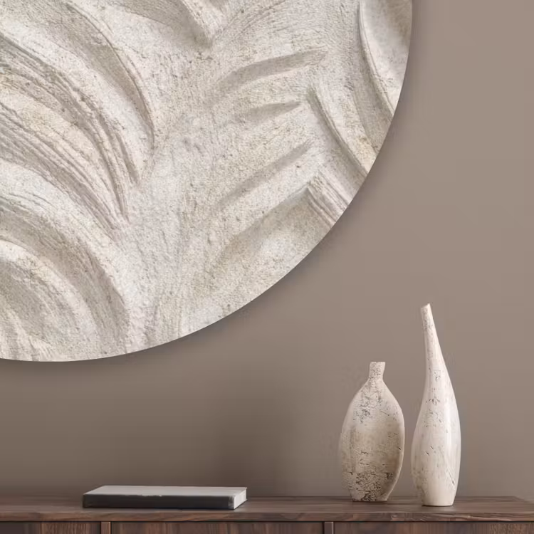 Textuur - Reliëf - Beige Akoestische PET Vilt - Rond klein 838 -sfeer5_closeup