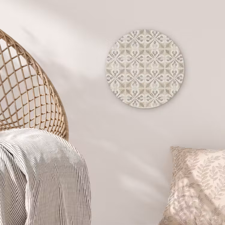 Tegel - Motief - Beige Akoestische PET Vilt - Rond klein 838 -sfeer4