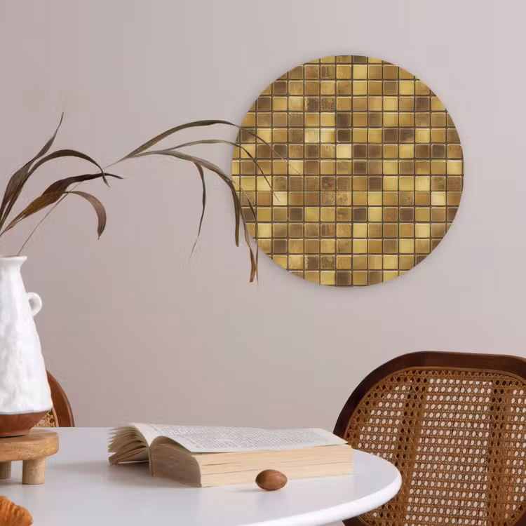 Tegels - Mozaïek - Luxe - Warm Goud Akoestische PET Vilt - Rond klein 838 -sfeer3