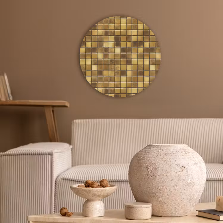Tegels - Mozaïek - Luxe - Warm Goud Akoestische PET Vilt - Rond klein 838 -sfeer1