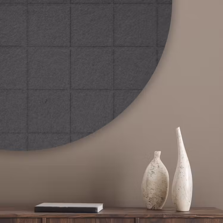 Tegels - Patroon - Mat - Zwart Akoestische PET Vilt - Rond klein 838 -sfeer5_closeup