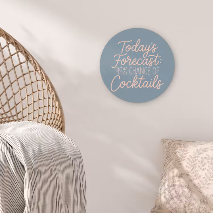 Today's Forecast - Cocktails - Blauw Akoestische PET Vilt - Rond klein -sfeer4