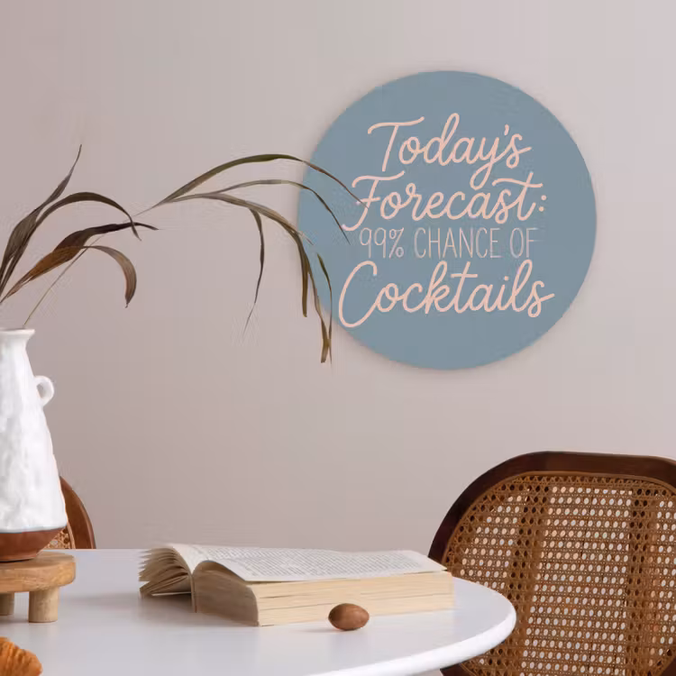 Today's Forecast - Cocktails - Blauw Akoestische PET Vilt - Rond klein -sfeer3