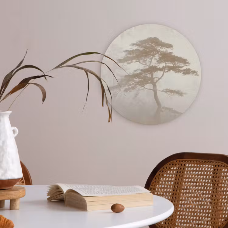 Boom - Oosterse stijl - Landschap Akoestische PET Vilt - Rond klein -sfeer3