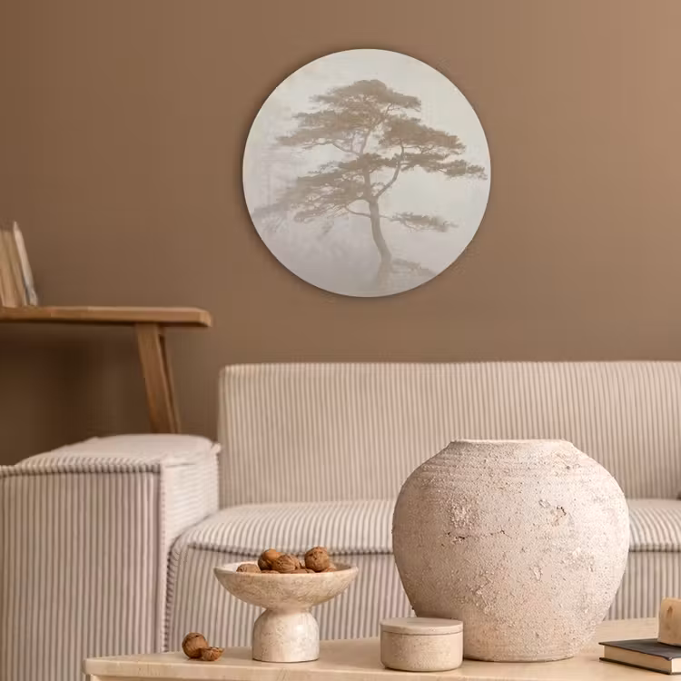 Boom - Oosterse stijl - Landschap Akoestische PET Vilt - Rond klein -sfeer1
