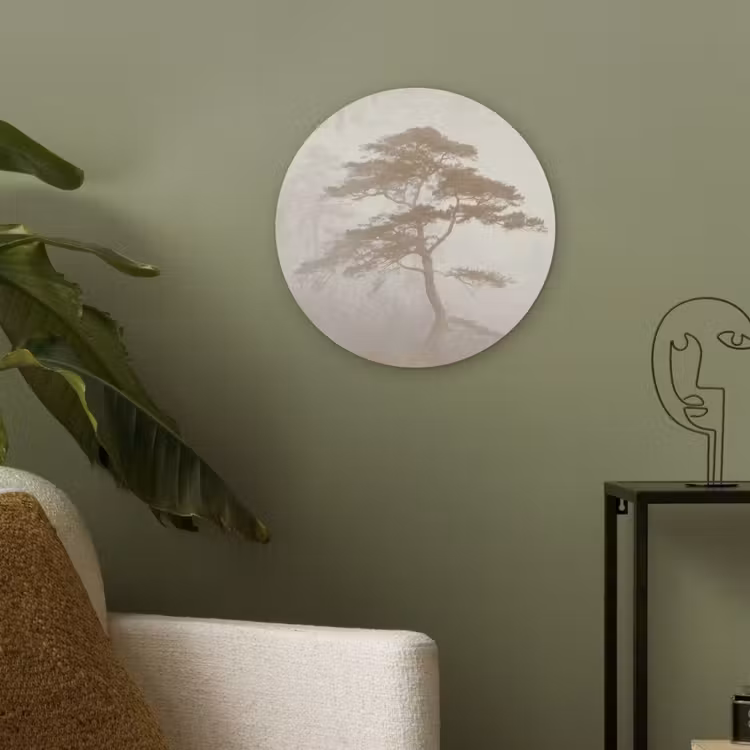 Boom - Oosterse stijl - Landschap Akoestische PET Vilt - Rond klein -sfeer2