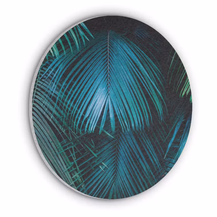 Tropical - Jungle - Bladeren - Groen Akoestische PET Vilt - Rond klein -3d