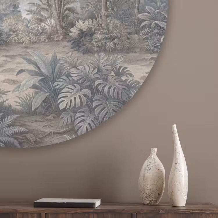 Tropisch - Landschap - Illustratie Akoestische PET Vilt - Rond klein -sfeer5_closeup