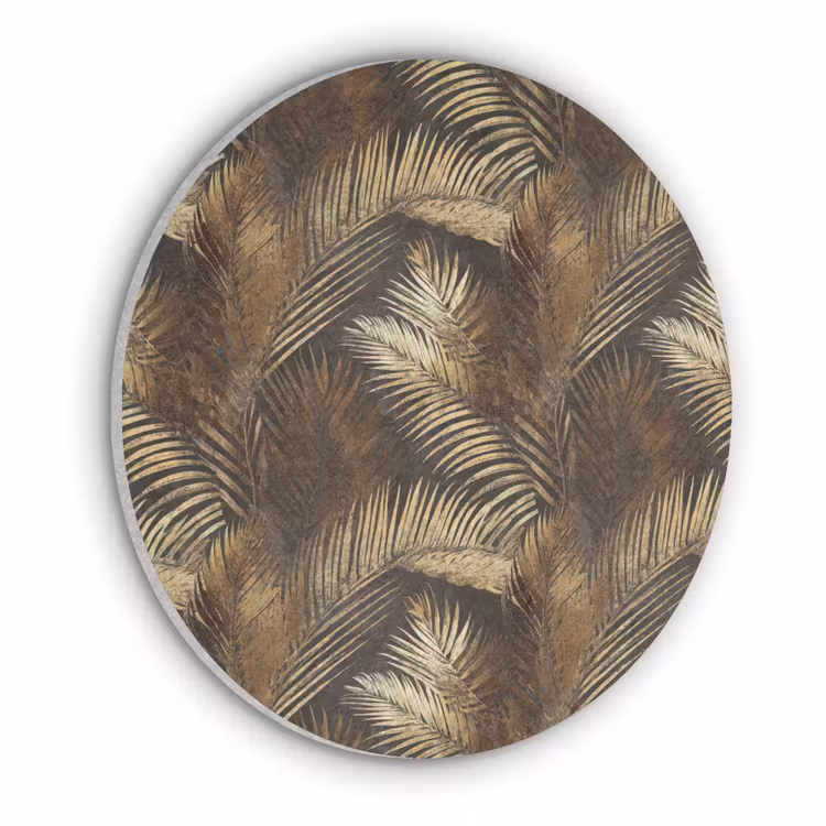 Tropisch - Bladeren - Goud Akoestische PET Vilt - Rond klein 838 -3d