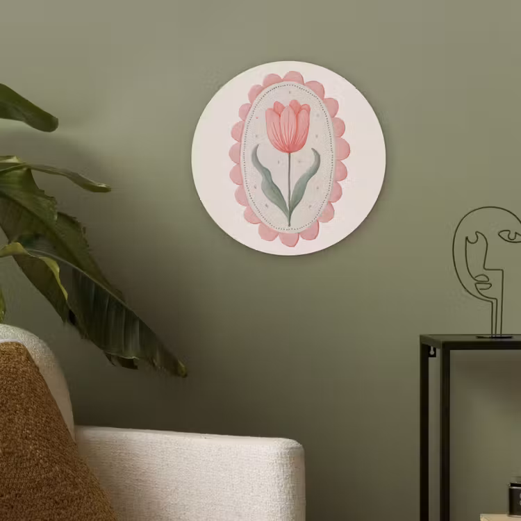 Tulp - Lijst - Ovaal - Illustratie Akoestische PET Vilt - Rond klein -sfeer2