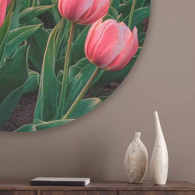 Tulpen - Molen - Nederland Akoestische PET Vilt - Rond klein -sfeer5_closeup