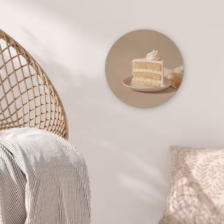 Vanilletaart - Cake - Romig Akoestische PET Vilt - Rond klein -sfeer4