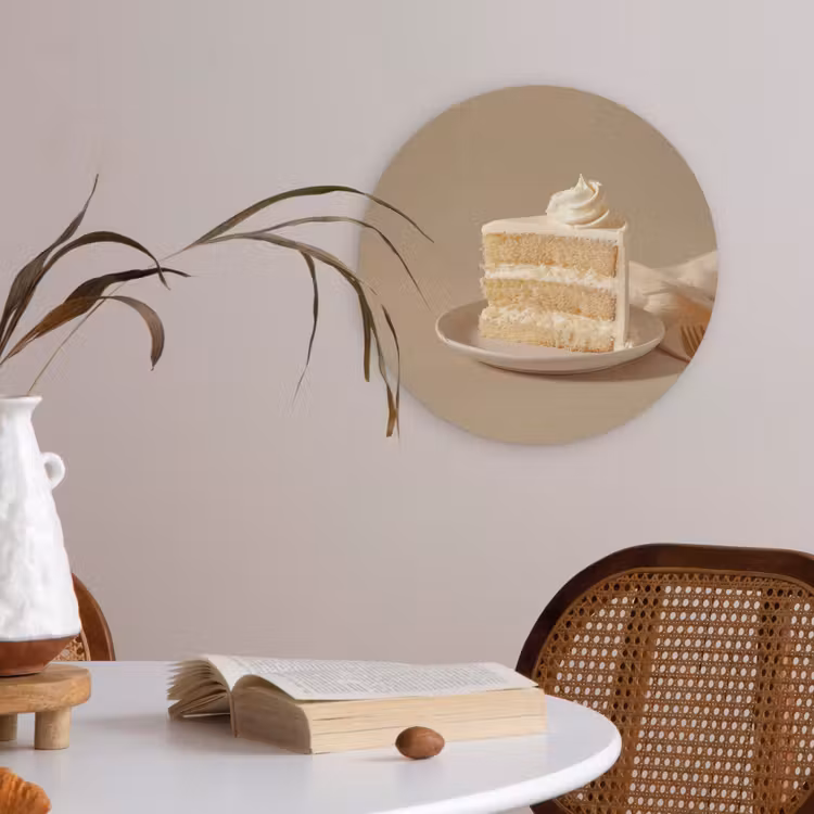 Vanilletaart - Cake - Romig Akoestische PET Vilt - Rond klein -sfeer3
