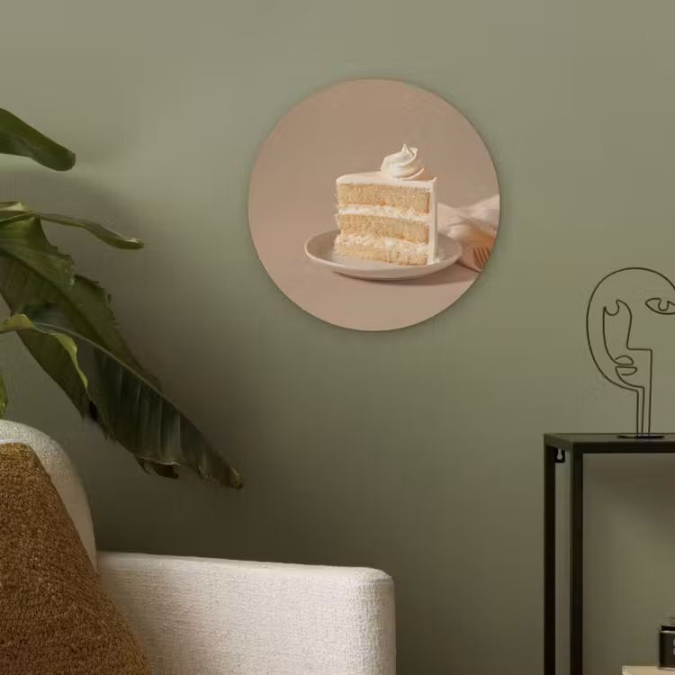 Vanilletaart - Cake - Romig Akoestische PET Vilt - Rond klein -sfeer2