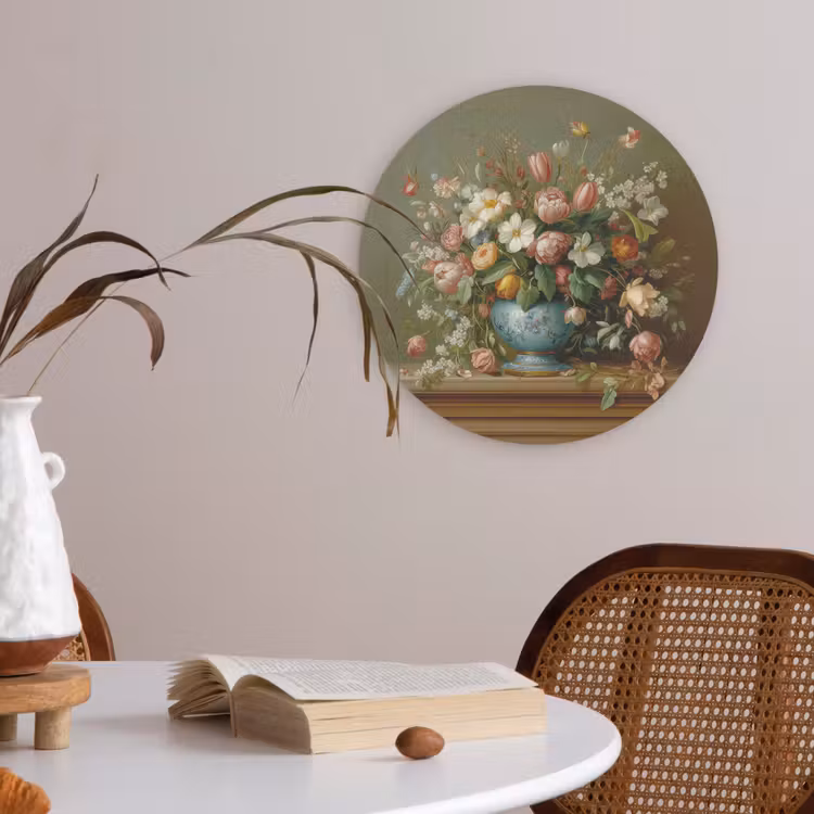 Vaas - Pastel - Kleuren - Bloemen Akoestische PET Vilt - Rond klein -sfeer3