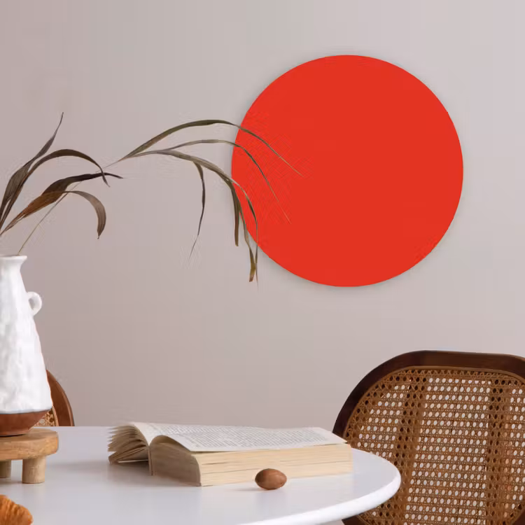 Vibrant - Vermilion - Rood Akoestische PET Vilt - Rond klein 838 -sfeer3