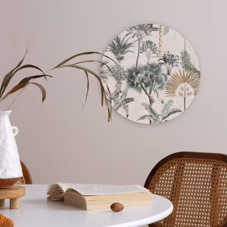 Vintage - Jungle - Dieren - Natuur Akoestische PET Vilt - Rond klein -sfeer3