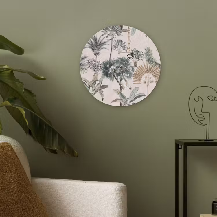 Vintage - Jungle - Dieren - Natuur Akoestische PET Vilt - Rond klein -sfeer2
