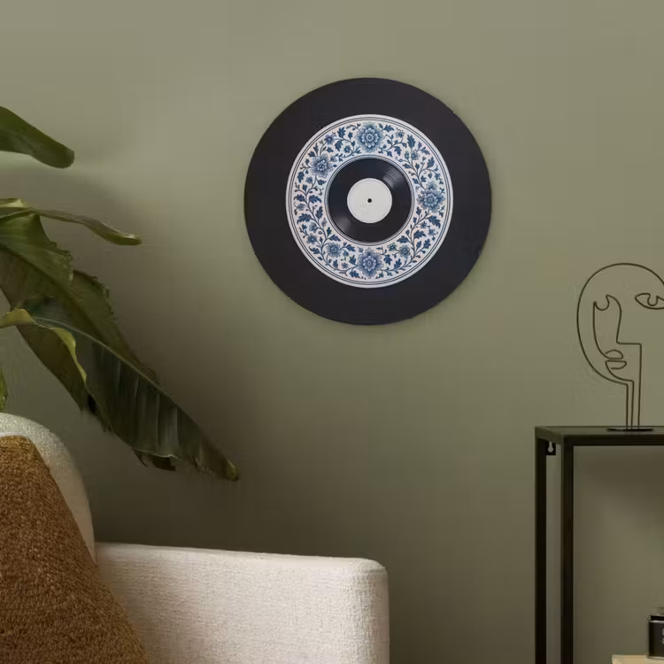 Vinyl - LP - Delfts Blauw - Muziek Akoestische PET Vilt - Rond klein -sfeer2