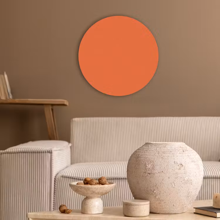 Vivid - Amber - Oranje Akoestische PET Vilt - Rond klein 838 -sfeer1