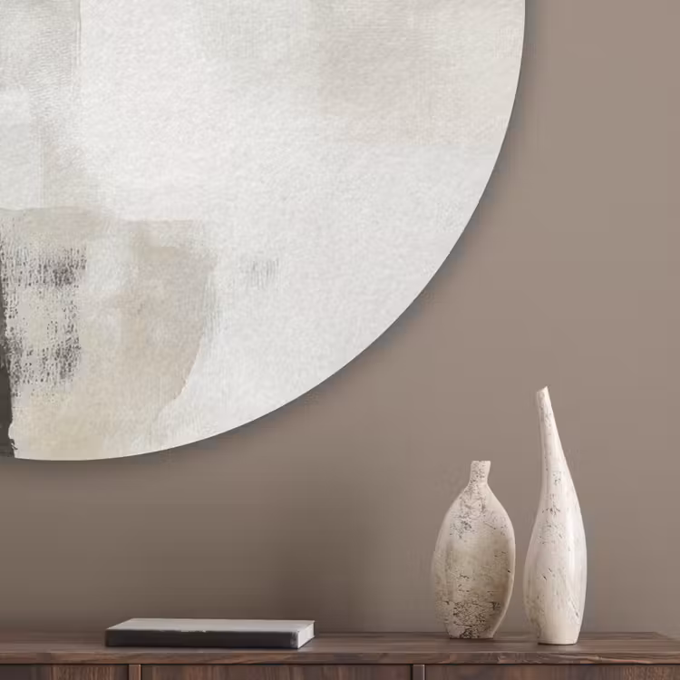 Wabi sabi - Beige - Plant Akoestische PET Vilt - Rond klein -sfeer5_closeup