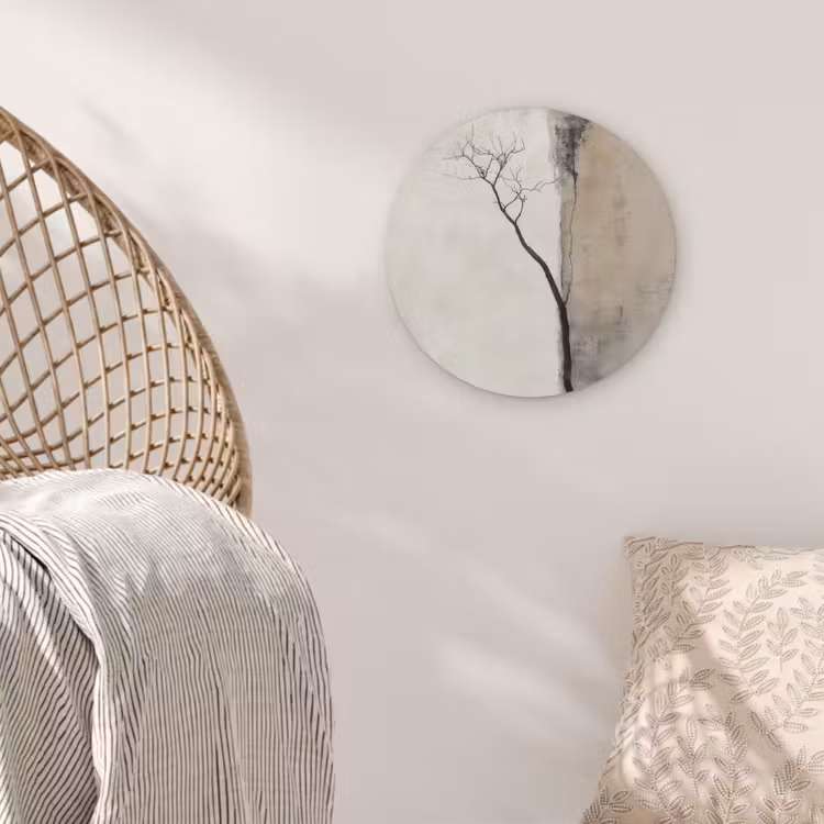 Wabi sabi - Plant - Beige Akoestische PET Vilt - Rond klein -sfeer4