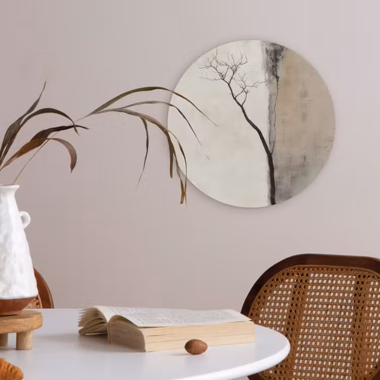 Wabi sabi - Plant - Beige Akoestische PET Vilt - Rond klein -sfeer3