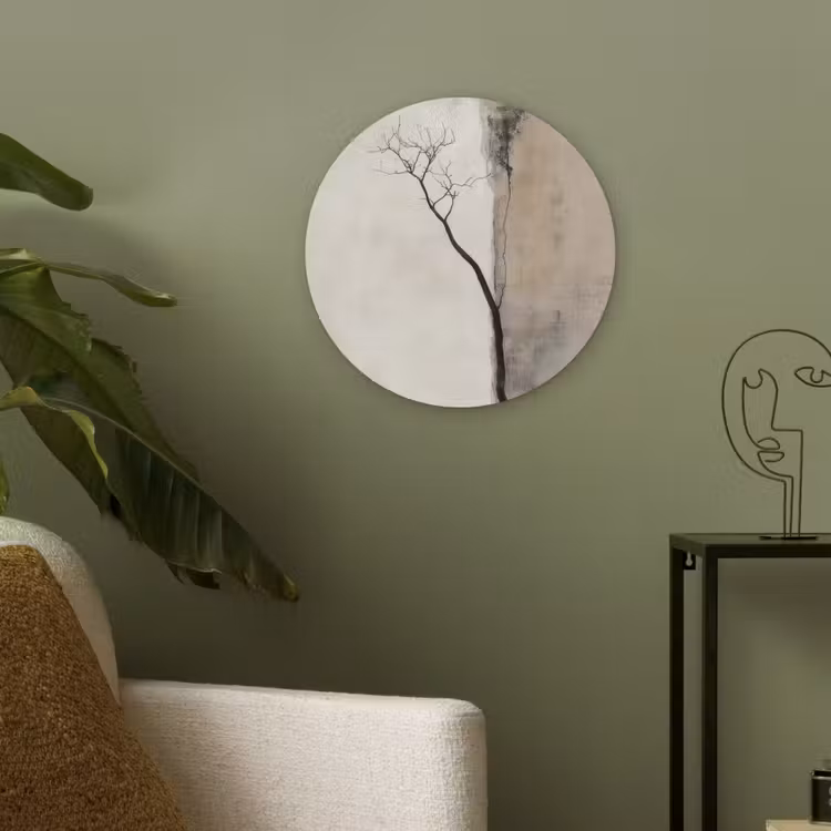 Wabi sabi - Plant - Beige Akoestische PET Vilt - Rond klein -sfeer2