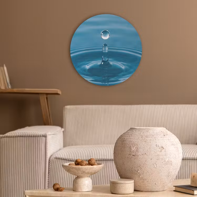 Waterdruppel - Water - Oppervlakte Akoestische PET Vilt - Rond klein -sfeer1