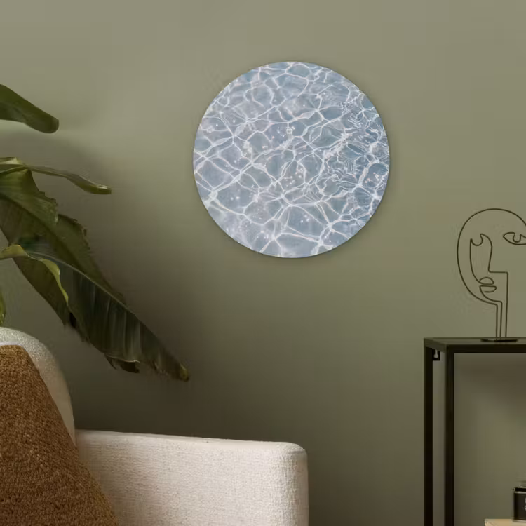 Water - Reflectie - Zonlicht Akoestische PET Vilt - Rond klein -sfeer2