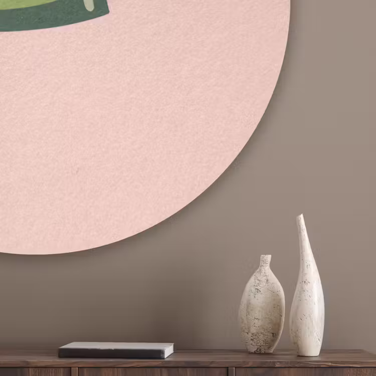 Watermeloen - Ijsje - Pitjes - Rood Akoestische PET Vilt - Rond klein -sfeer5_closeup