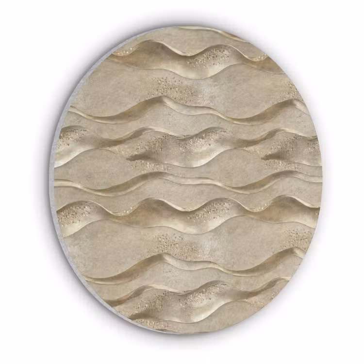 Golven - Patroon - Goud Akoestische PET Vilt - Rond klein 838 -3d