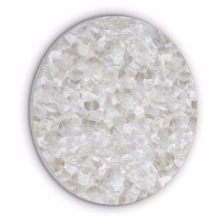 Wit - Penseelstreken - Reliëfeffect Akoestische PET Vilt - Rond klein 838 -3d