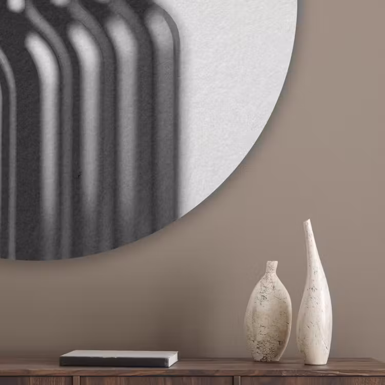 Wijnflessen - Zwart - Minimalistisch Akoestische PET Vilt - Rond klein -sfeer5_closeup