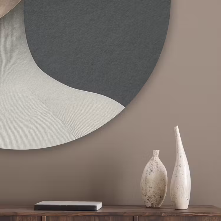 Vrouw - Beige - hoed Akoestische PET Vilt - Rond klein -sfeer5_closeup