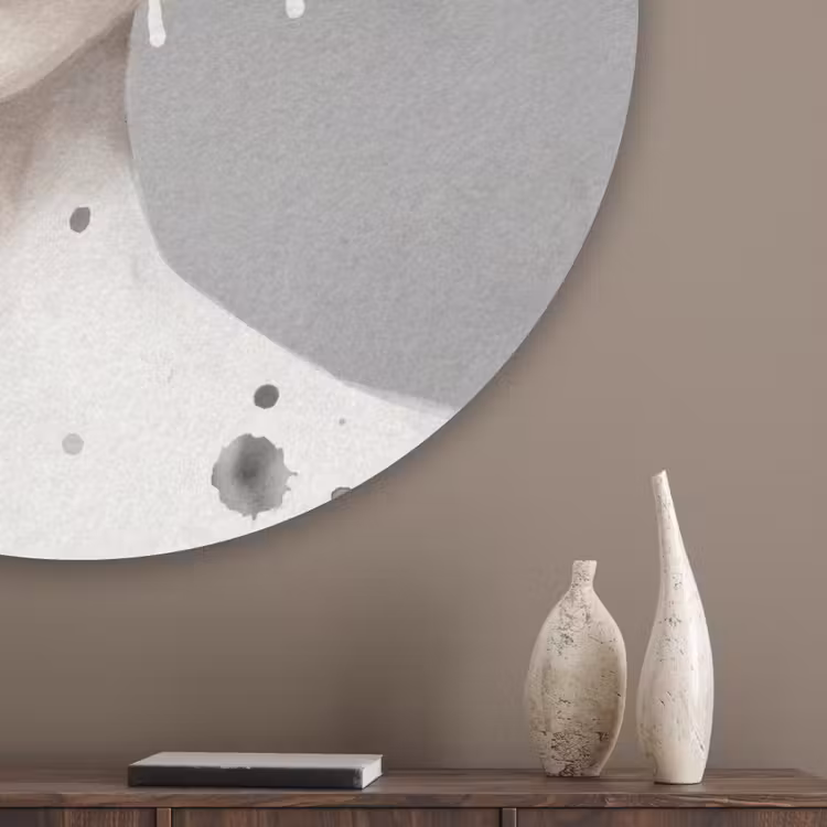Vrouw - Wolk - Grijs Akoestische PET Vilt - Rond klein -sfeer5_closeup