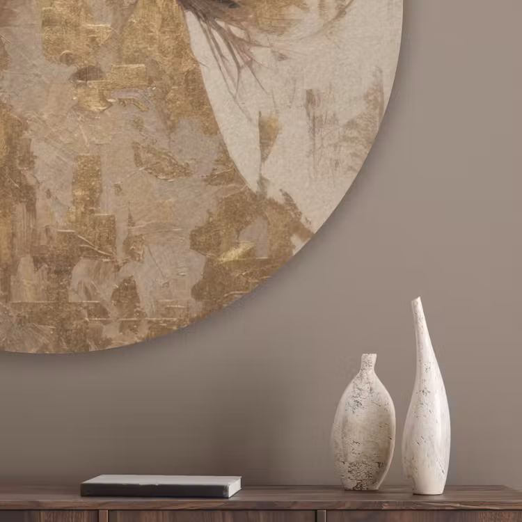 Vrouw - Goud - Abstract - Textuur Akoestische PET Vilt - Rond klein -sfeer5_closeup