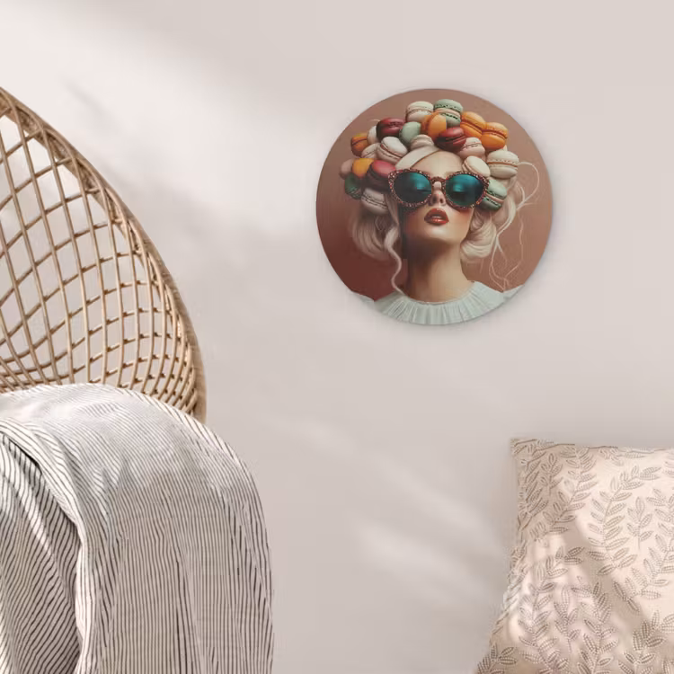 Vrouw - Macarons - Bril Akoestische PET Vilt - Rond klein -sfeer4