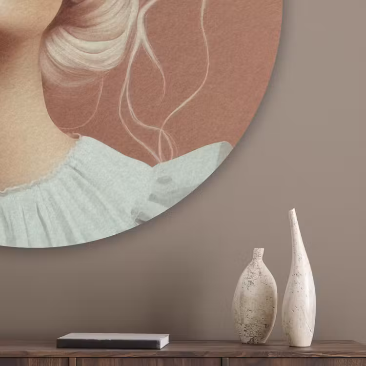 Vrouw - Macarons - Bril Akoestische PET Vilt - Rond klein -sfeer5_closeup
