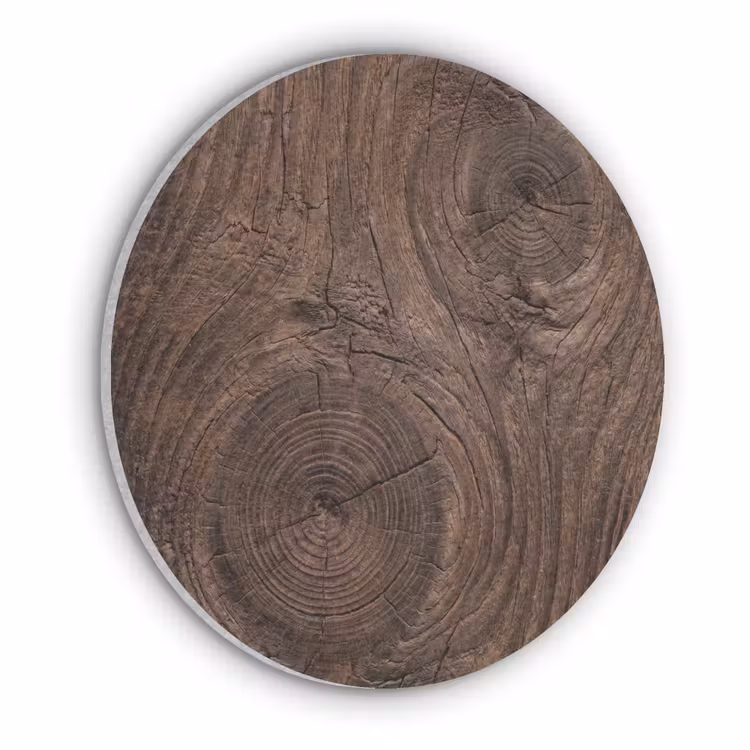 Houtnerf - Textuur - Patroon - Bruin - Rustiek Akoestische PET Vilt - Rond klein -3d